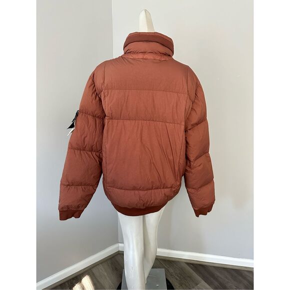 NWT Stone Island Mens Down Packable Hood Compass Badge Puffer Jacket Rust Large - Picture 6 of 10